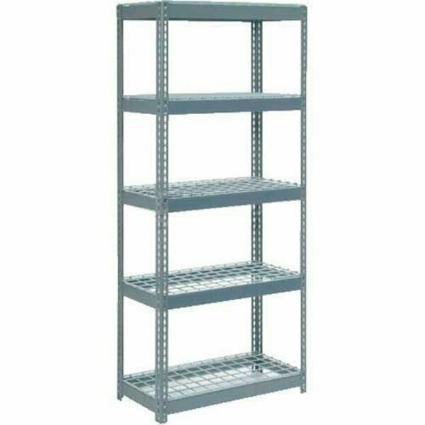 Global Industrial 5 Shelf, Extra HD Boltless Shelving, Starter, 36inW x 18inD x 60inH, Wire Deck B2296906